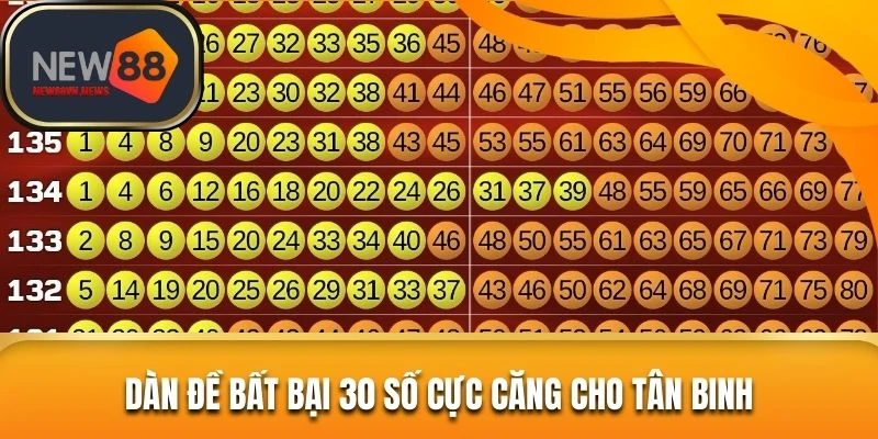 Dàn đề bất bại 30 số cực căng cho tân binh