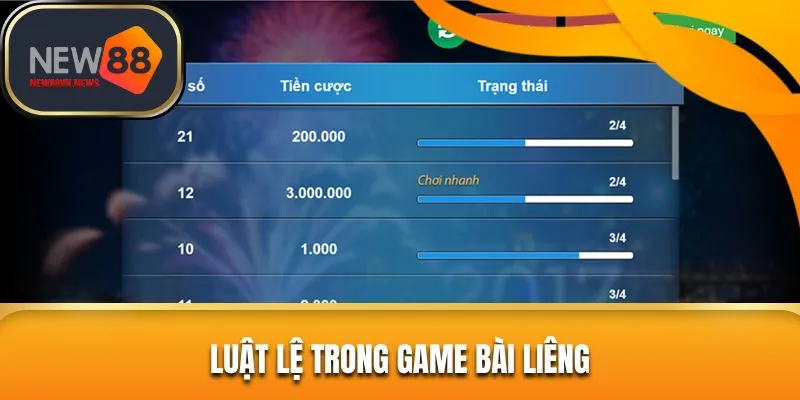 Quy định cần nắm vững trong game bài liêng