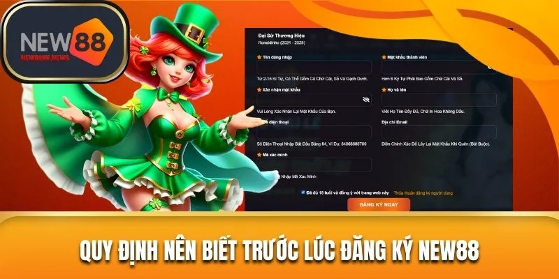 Quy định nên biết trước lúc tạo tài khoản New88